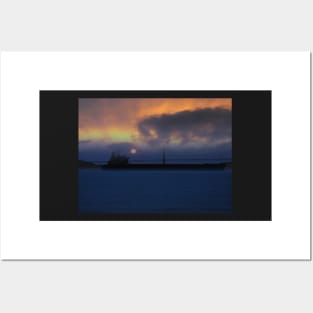 Golden Gate Tanker at Sunset Posters and Art